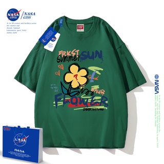 NASA ข้อต่อแขนสั้นฤดูร้อนอะโวคาโดเสื้อยืดสีเขียวเข้มแฟนสาวชุดไหล่ผ้าฝ้ายหลวมขนาดใหญ่topเสื้อยืดแบรนด์เนมกเสื้อยืดวินเทจเ