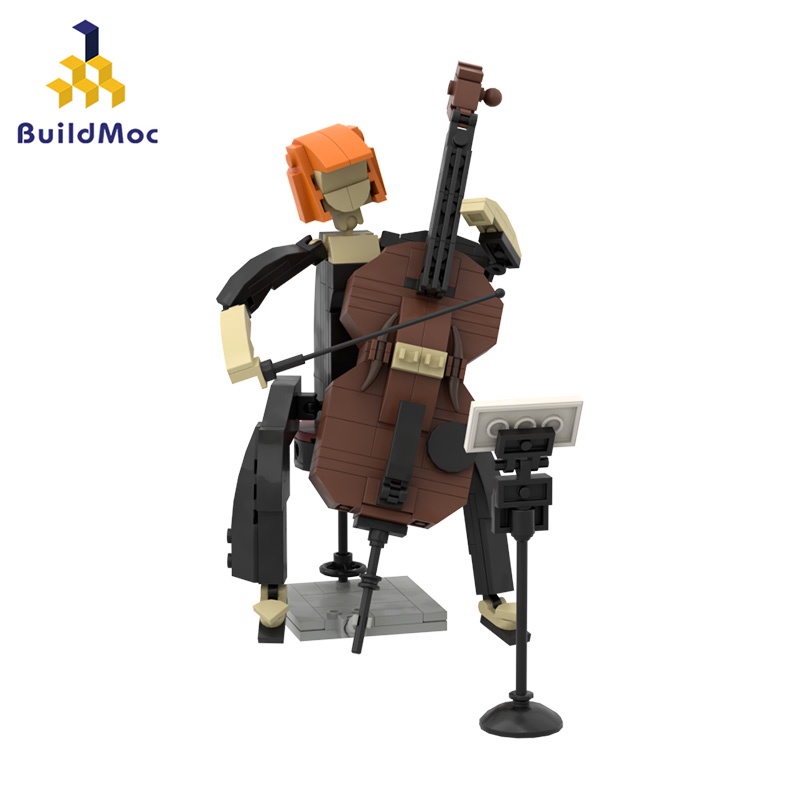 BuildMOC lego creator fiddler รุ่น cello รุ่น Musician building blocks ของเล่นเพื่อการศึกษา