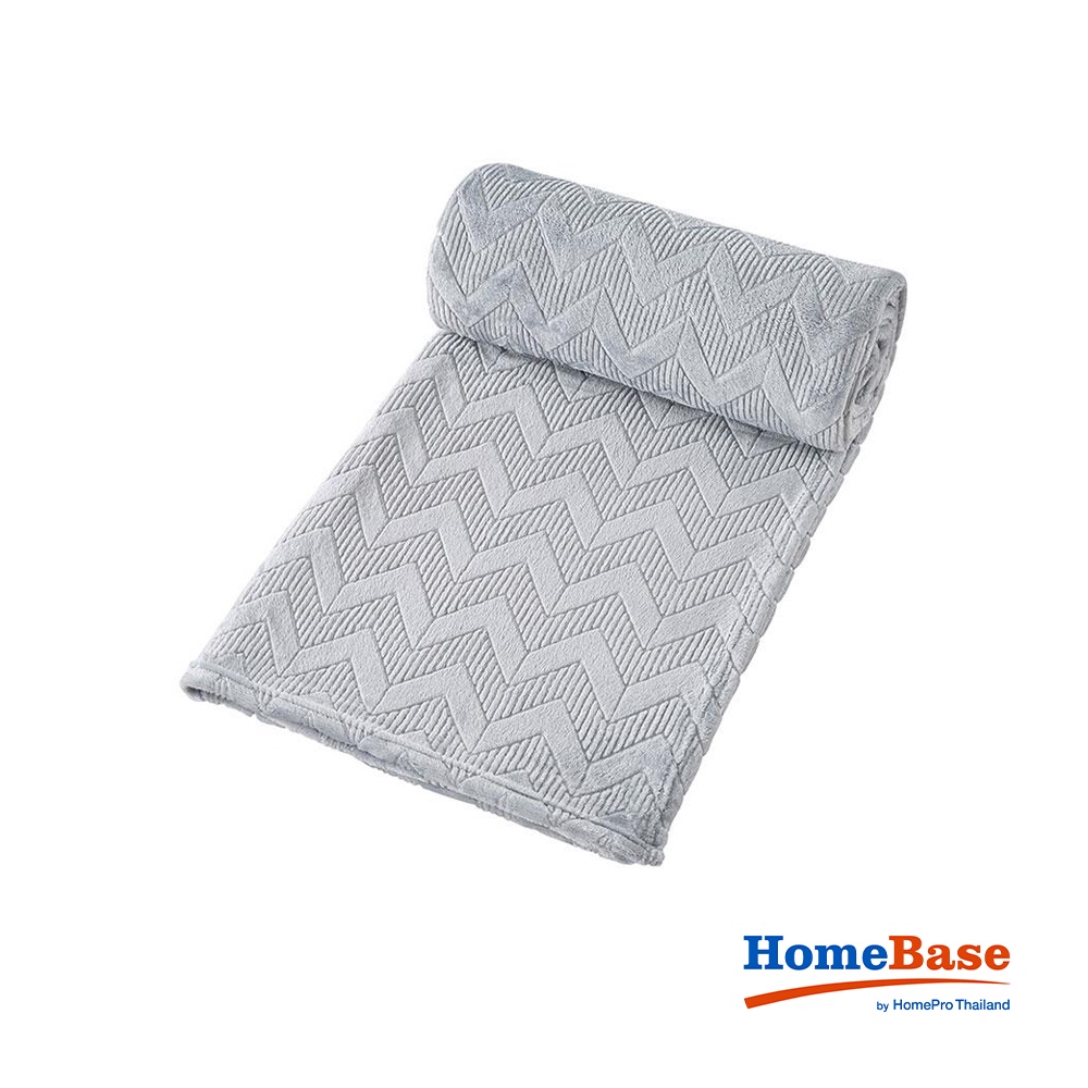 Homebase HLS ผ้าห่มโพลีเอสเตอร์ MORRIS นุ่มและอบอุ่น W152xD1xH203 Cm สีเทา