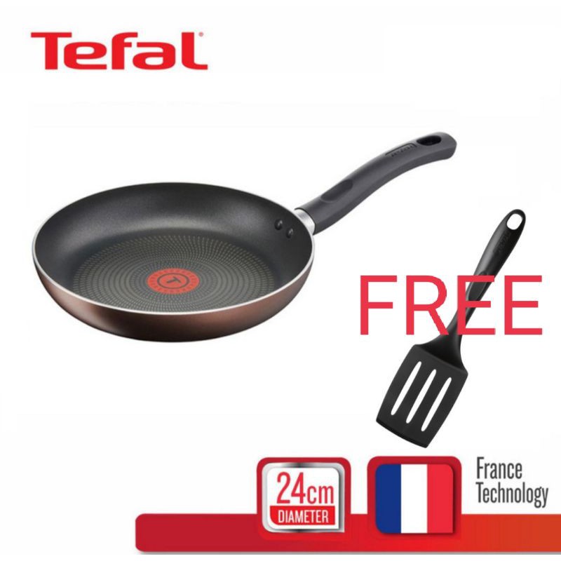 Tefal super cook plus 24 cm. กระทะก้นแบน ใช้กับเตาแม่เหล็กไฟฟ้า/induction ได้ *แถมตะหลิว tefal*