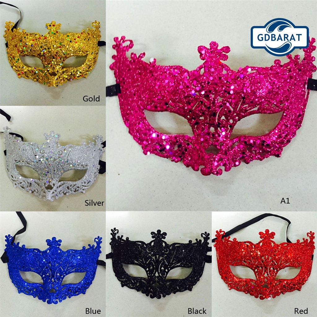 [NYC HalloW] คอสเพลย์หน้าปก Glitter Shinny ผู้หญิงริบบิ้นฝาครอบตาลึกลับสําหรับสวมหน้ากาก