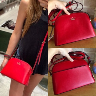 🎀 (สด-ผ่อน) กระเป๋าสะพายสีแดง WKRU5662 Kate Spade Peggy Patterson Drive Crossbody Leather Bag