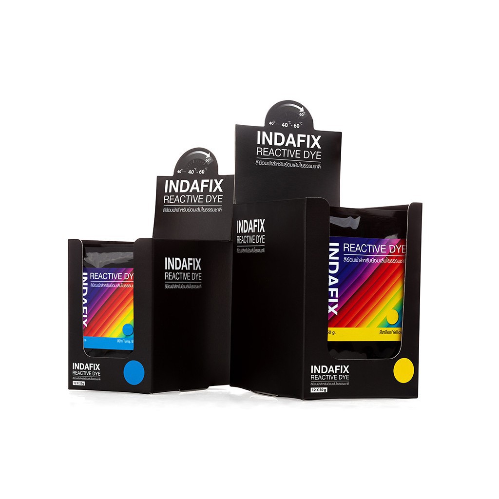INDAFIX 🌈👚สีย้อมผ้าเส้นใยธรรมชาติ Reactive Dyes ขนาด 25g หรือ 50g