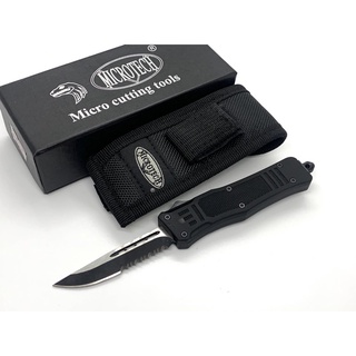 มีดสปริงตรงขนาดเล็ก คมด้านเดียว ใบมีดกึ่งหยัก Microtech Combat Troodon 00556 S/E