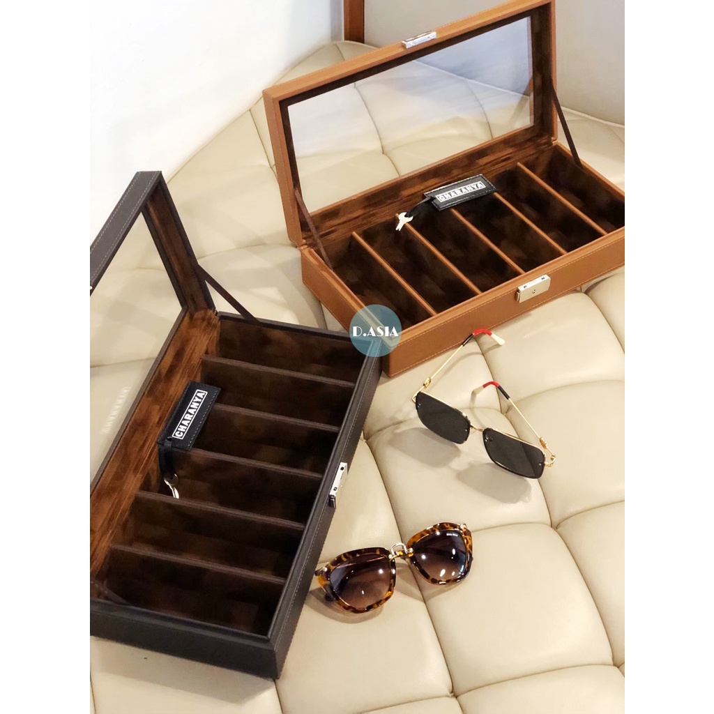 กล่องแว่นตา 6 ช่อง สวยหรู พรีเมี่ยม วัสดุดี กล่องหนัง กำมะหยี่ Sunglasses Storage box CHRV6_L_K ราคา ถูกที่สุด ดีลบีเคเค แกลเลอรีภาพที่ 7