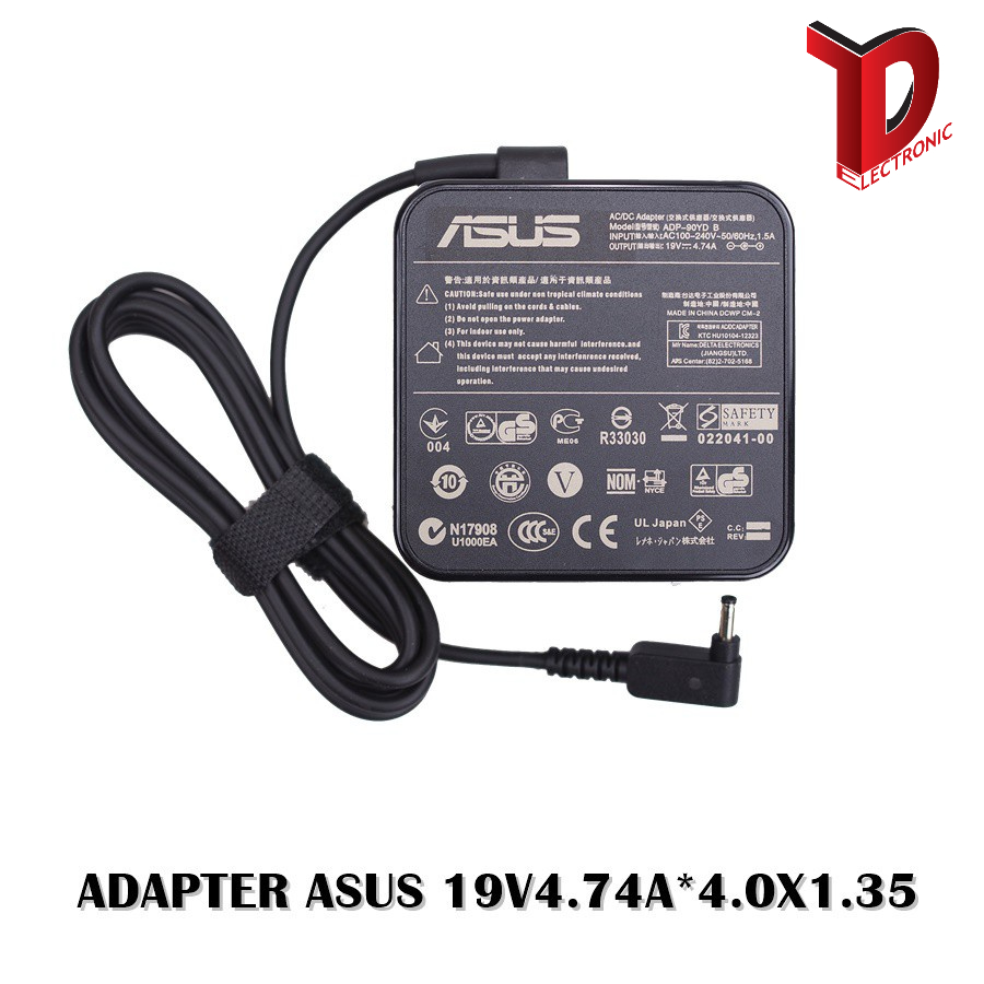 ADAPTER ASUS 19V4.74A*4.0X1.35  / สายชาร์จโน๊ตบุ๊ค เอซุส + ทรงปลั๊กสี่เหลี่ยม + สายไฟ