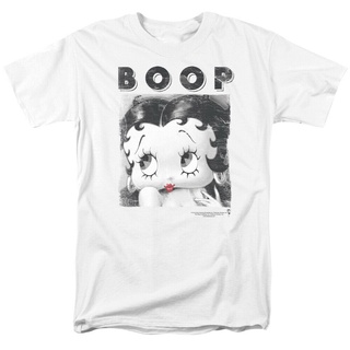 เสื้อยืดครอปเสื้อยืดลําลอง ผ้าฝ้าย 100% พิมพ์ลายการ์ตูน Betty Boop Not Fade Away สีขาว สําหรับผู้ชายS-5XL