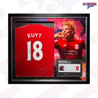 กรอบรูป เสื้อ DIRK KUYT BACK SIGNED LIVERPOOL FC 2010-12 HOME SHIRT