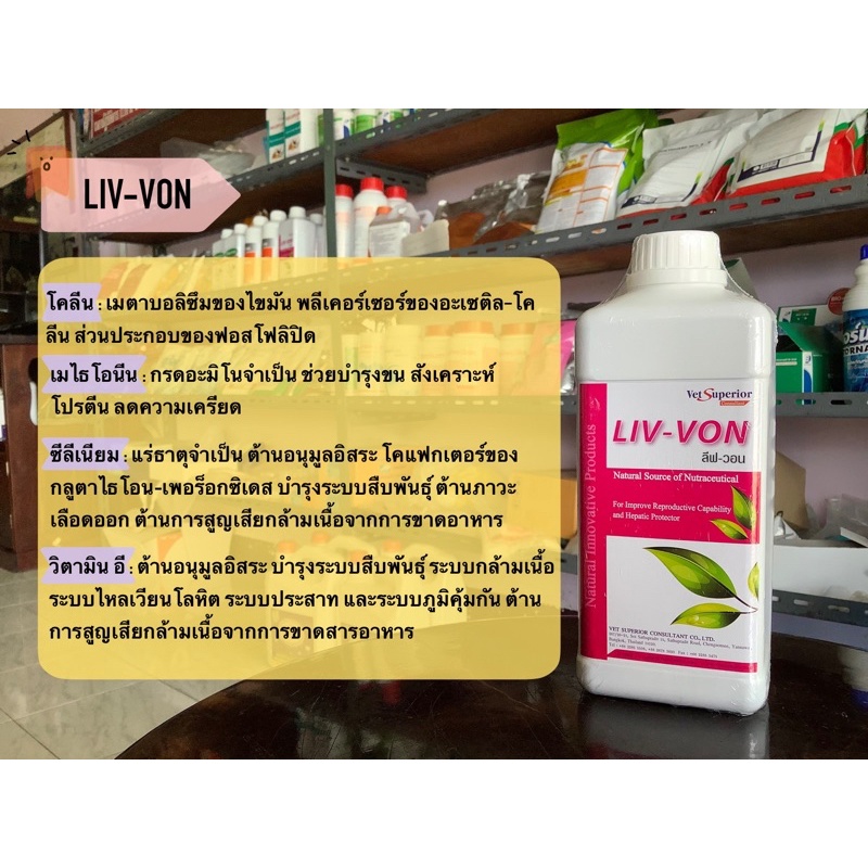 ลิฟวอน Liv-von บำรุงรังไข่ บำรุงตับในสัตว์ปีก ไก่เป็ด ขนาด 1 ลิตร