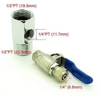 🚨 ล้างสต๊อก! 🚨 ก๊อกเครื่องกรองน้ำ BALL VALVE 1/4 T-WAY CONNECTOR 1/2 พร้อมซิลยางกันรั่ว