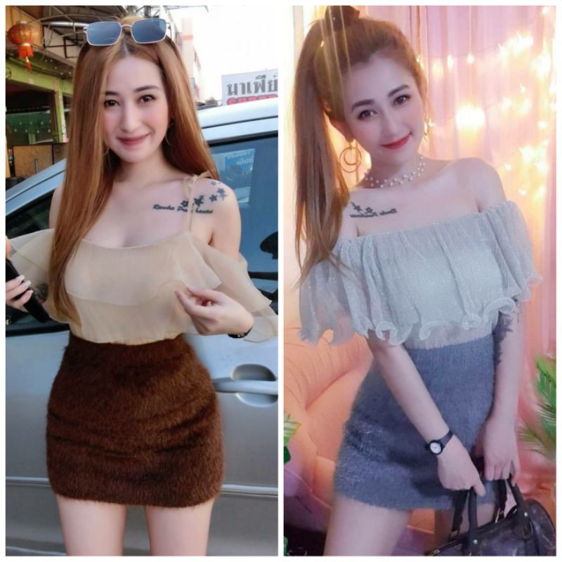 งานจริงสวยสุดๆ กระโปรงทรงสอบขนมิ้งนุ่มมาก #สินค้าพร้อมส่ง