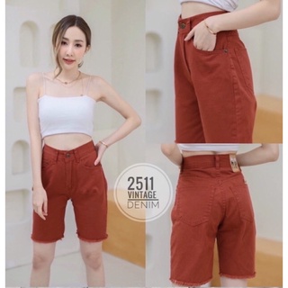 กางเกงยีนส์ขา 3 ส่วนปลายขาตัด ผ้าไม่ยืด เอวสูง Shopee ze: S-3XL