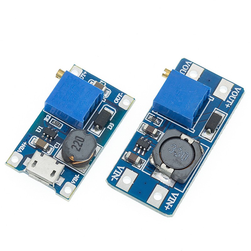 Mt3608 DC-DC โมดูลบูสท์ แบบปรับได้ 2A Boost Plate Step Up Module พร้อม MICRO USB 2V-24V to 5V 9V 12V