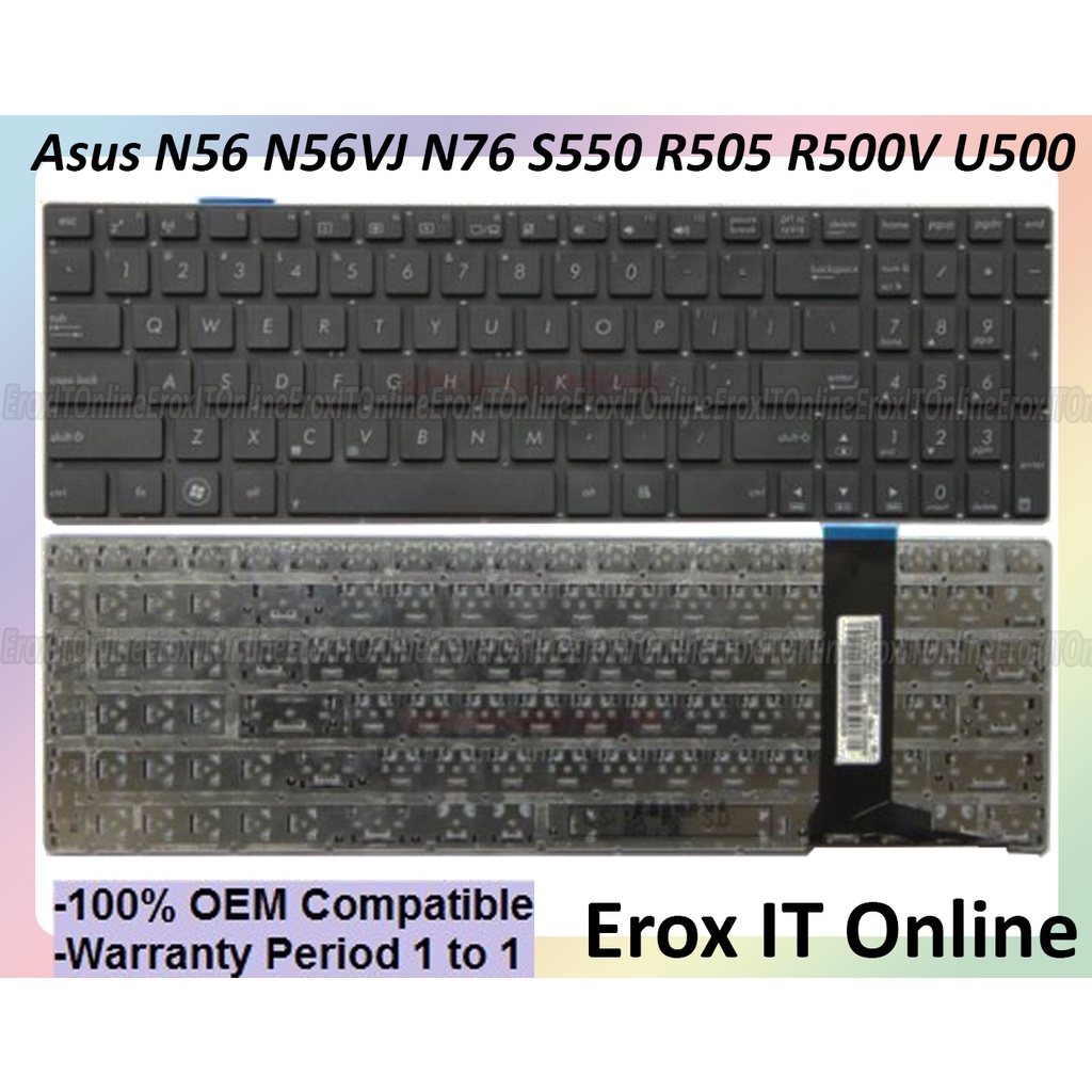Asus N56 N56V N56VJ N76 N76VM S550 R505 R500V U500 0KN0-M31US13 AENJ8U00020 NSK-UP101 แป้นพิมพ์แล็ปท