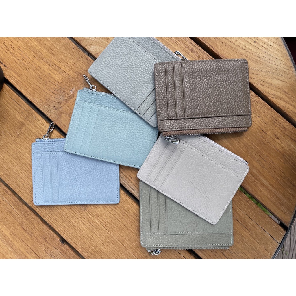 S5-53 (หนังวัวแท้) Card Holder บางเฉียบ 9ช่อง ใส่บัตร ใส่ตังค์ ใส่เหรียญ Silm Wallet