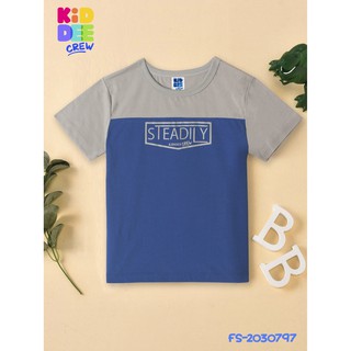 KiddaaCrew Short sleeved shirt in gray blue top เสื้อแขนสั้นท่อนบนสีเทาท่อนล่างสีน้ำเงินเหมาะสำหรับเด็กอายุตั้งแต่3-12ปี