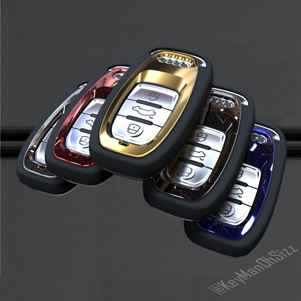 เคสกุญแจรีโมทรถยนต์ Audi Mirror ABS Key Cover Key Sets Model Audi A4 A5 A6 A7 Q5 Q7 Q8 R8 Smart Key 