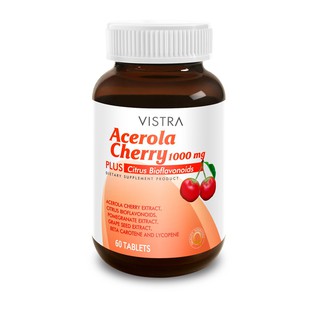 Vistra Acerola Cheerry 1000mg 60 เม็ด ของแท้ มีอย.