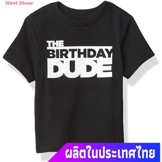 ผ้าฝ้าย 100%เสื้อยืดแขนสั้น The Childrens Place Boys Baby And Toddler Birthday Dude Graphic Tee Sports T-shirtS-3XL