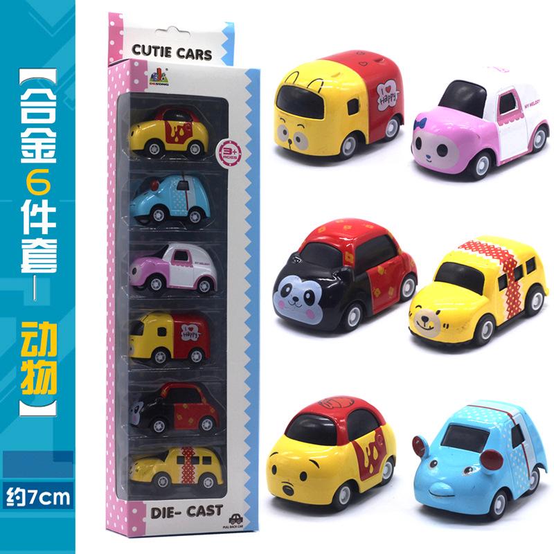 Alloy Car Model 6 PCS Return Car Cartoon Toy Car Pull Back Car PXBs |  Shopee Thailand
