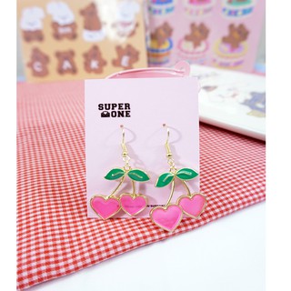 SUPER1🍒ต่างหูเชอรี่💖💖 สีสันสดใสเทรนเกาหลี