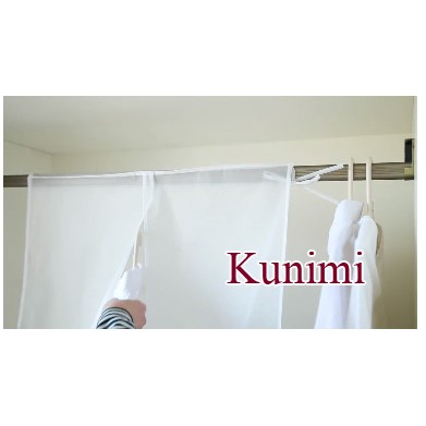 GH170 ผ้าคลุมราวแขวนเสื้อผ้า มี 3 ขนาด กันฝุ่น กันเปื้อน กันละอองน้ำ วัสดุ PEVA ใช้งานได้ยาวนาน เช็ดทำความสะอาดได้ - รูปที่ 7