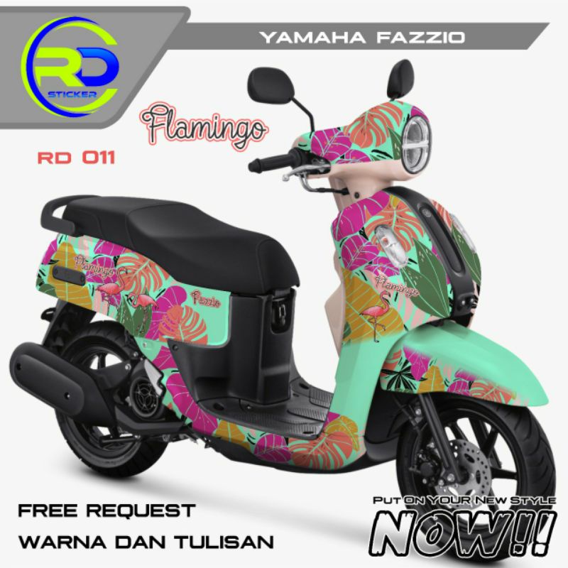 สติ๊กเกอร์ Yamaha Fazzio flamingo สติ๊กเกอร์เต็มตัว Fazzio