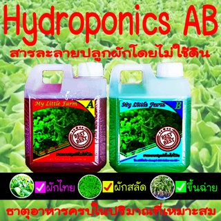 ปุ๋ย AB hydroponics ขนาด 2000 ml. ผสมน้ำได้ 400 ลิตร ดีที่สุด ถูกที่สุด คุ้มที่สุด