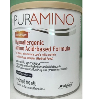 ราคาPuramino นมผงสูตรพิเศษ เพอร์อะมิโน 400 กรัม 1 กระป๋อง( เพียวอะมิโน )