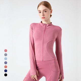 Fit.HER Long Sleeve Sports Jacket Women Zip Fitness Yoga Shirt Winter Warm Gym Top Activewear Running Coats Workout Clothes Woman