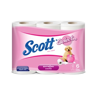 SCOTT สก็อตต์ ซีเลคท์ กระดาษชำระแบบม้วน (แพ็ค 6 ม้วน)