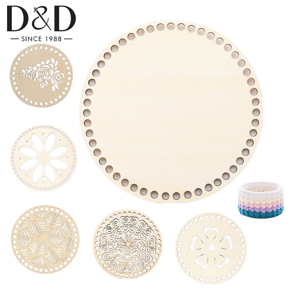 ฐานตะกร้าไม้ธรรมชาติ ขนาด 14 ซม. สําหรับถักโครเชต์ งานฝีมือ DIY ตกแต่งบ้าน 2 ชิ้น