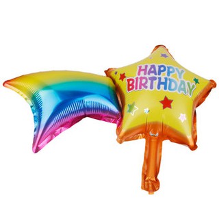 ลูกโป่งวันเกิดดาวสายรุ้ง ขนาดมินิ Foil Balloon Happy Birthday Star Rainbow