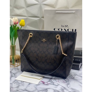 Coach Tote bags dark brown color