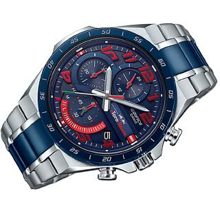 casio edifice men's toro rosso steel bracelet watch