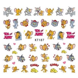 KT187 สติกเกอร์ลายการ์ตูน ทอม&amp;เจอรี่ Tom&amp;Jerry สำหรับติดเล็บหรือติดตกแต่งสิ่งของเล็กๆน่ารัก