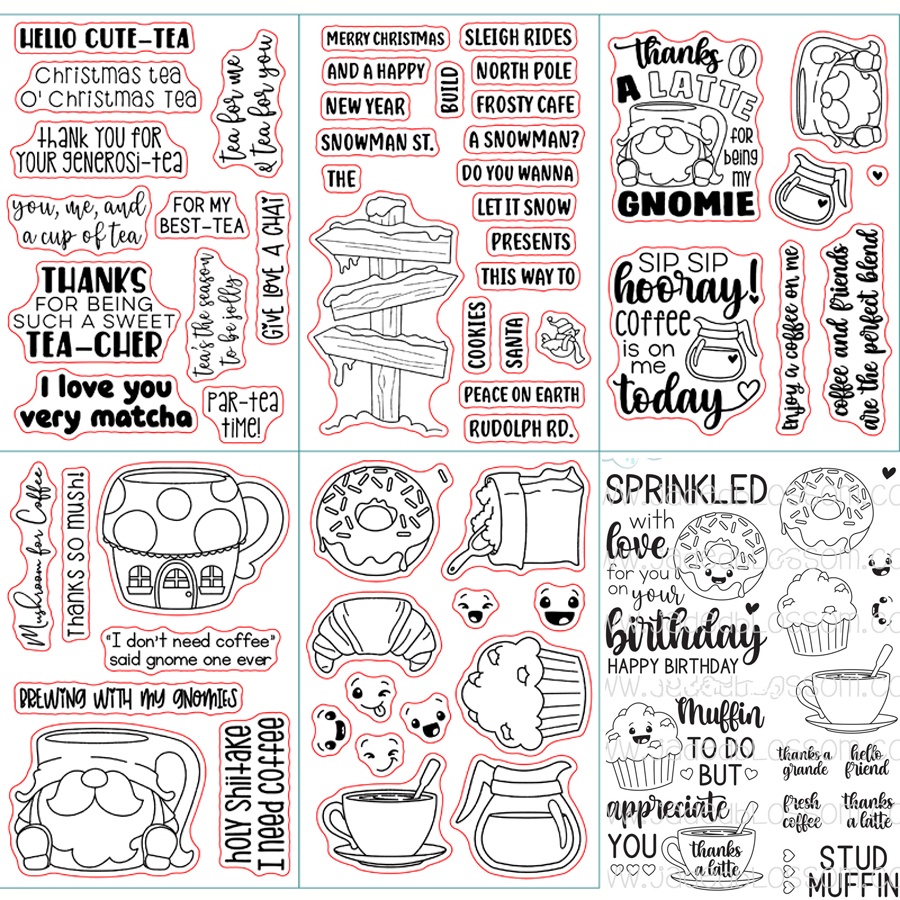 หวาน /รัก/กาแฟซิลิโคนตราประทับใส ทําเอง สมุดอัลบั้มรูปลายนูน
