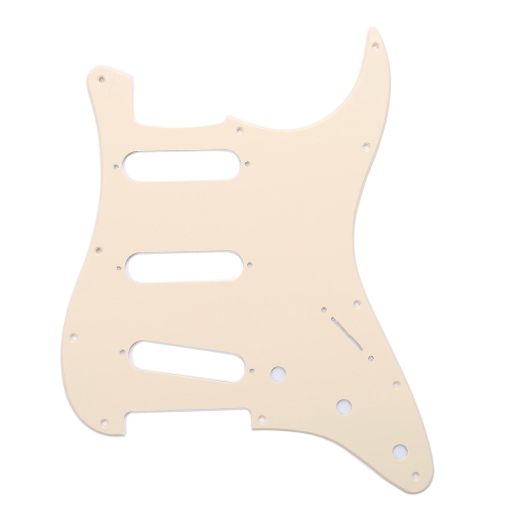 Musiclily Sss 11 ช่อง Strat Pickguard สําหรับ Fender Usa / เม็กซิกันเมดสไตล์โมเดิร์น Stratocaster สีครีม 1 ชั้น
