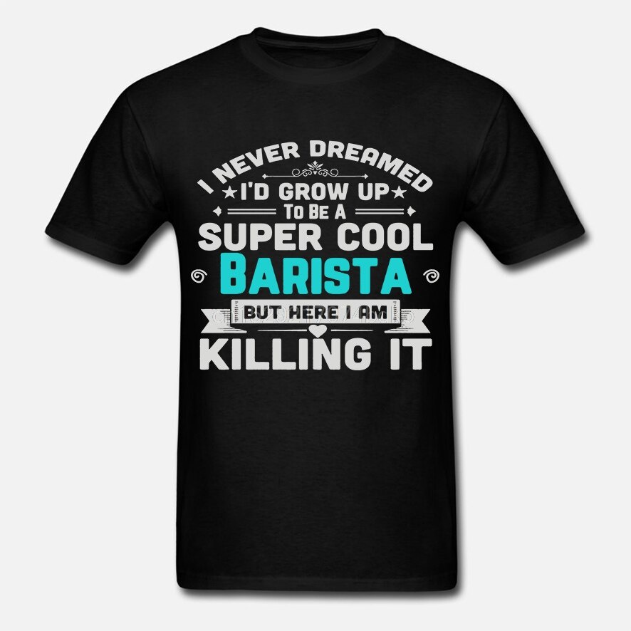 เสื้อยืดแขนสั้น พิมพ์ลาย Super cool Barista Coffee Bar Espresso เหมาะกับของขวัญ สําหรับผู้ชาย