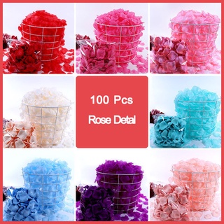 100pc กลีบกุหลาบ ดอกไม้ปลอมดอกไม้ประดิษฐ์จัดงานแต่งงานห้องวิวาห์ตกแต่ง100 ชิ้น