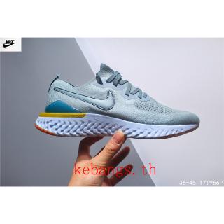 100%ของแท้   Nike Epic React Flyknit 2  ไนกี้ รองเท้าผู้ชายและผู้หญิง ถักไหมพรม รองเท้ากิฬา รองเท้าวิ่ง องเท้าระบายอากาศ