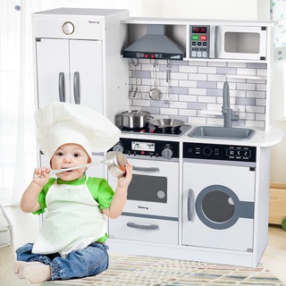 ชุดครัวจำลองสำหรับเด็ก [มีไฟ มีเสียง] Kitchen Play Set ของเล่นเด็ก ชุดครัวเด็ก