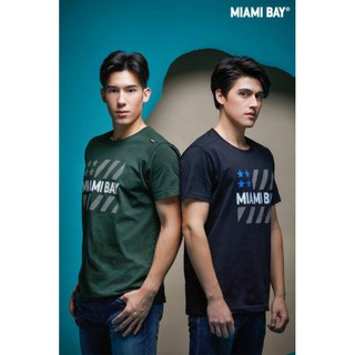 Miami Bay เสื้อยืดชาย รุ่น Split สีเขียวเข้ม