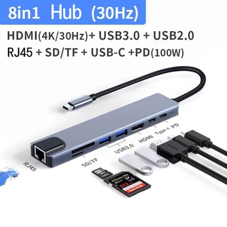 สายแปรงอะแดปเตอร์ OTG ประเภท C USB C HUB Dock 3.0 3.1 4พอร์ต Adapter OTGพร้อมพอร์ตจ่ายไฟ Type C เหมาะสำหรับโทรศัพท์ทุกรุ