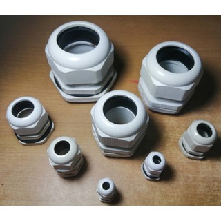 Nylon Cable Gland (เคเบิ้ลแกลนไนลอน) เกลียว M50 สีดำและขาว ระดับกันฝุ่นกันน้ำ IP68