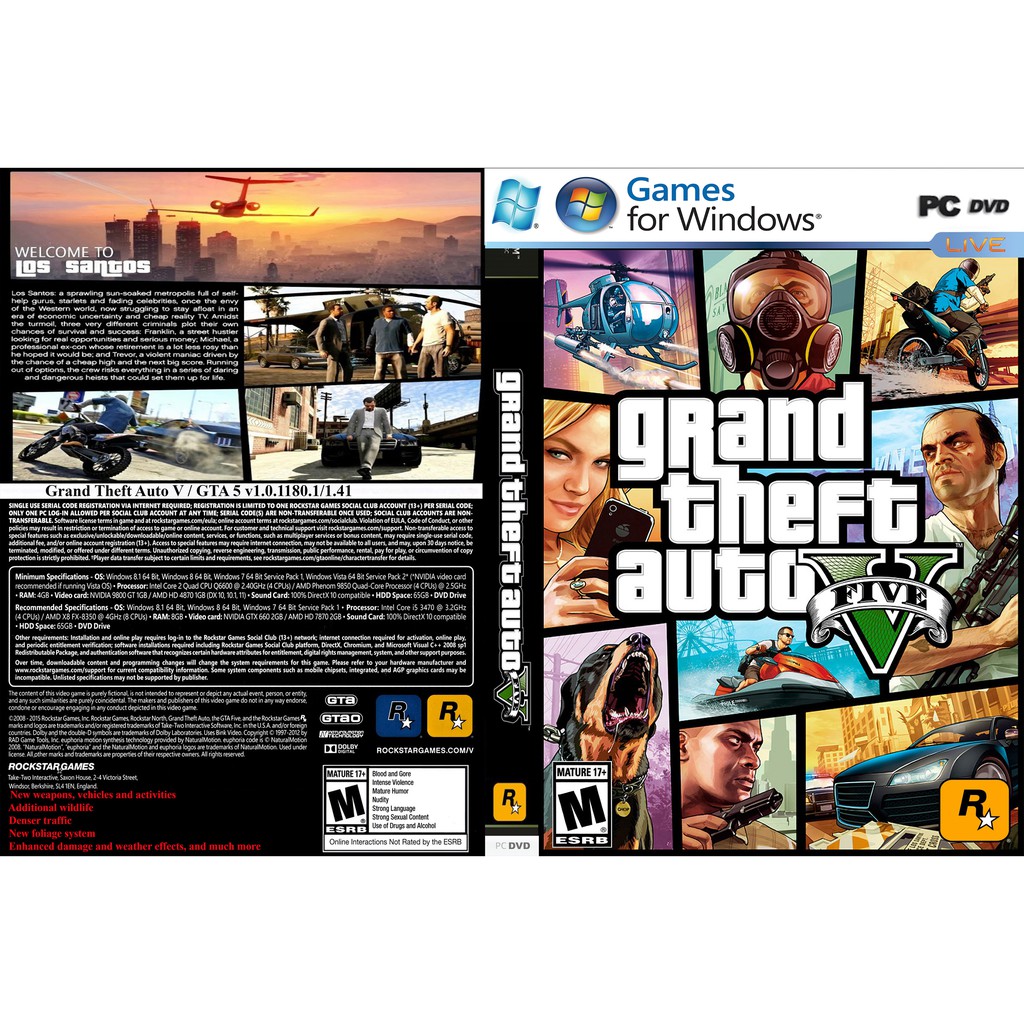 Grand Theft Auto V / GTA 5 PC GAME ออฟไลน์ [Pendrive INSTALLATION]