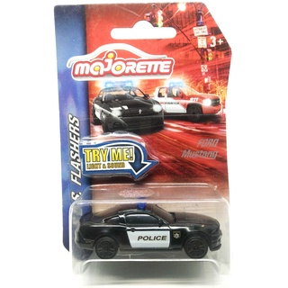 Majorette Ford Mustang Boss - Police - SOS Flasher Light &amp; Sound Package - Black Color /Wheels D5SB /scale 1/61 (3")