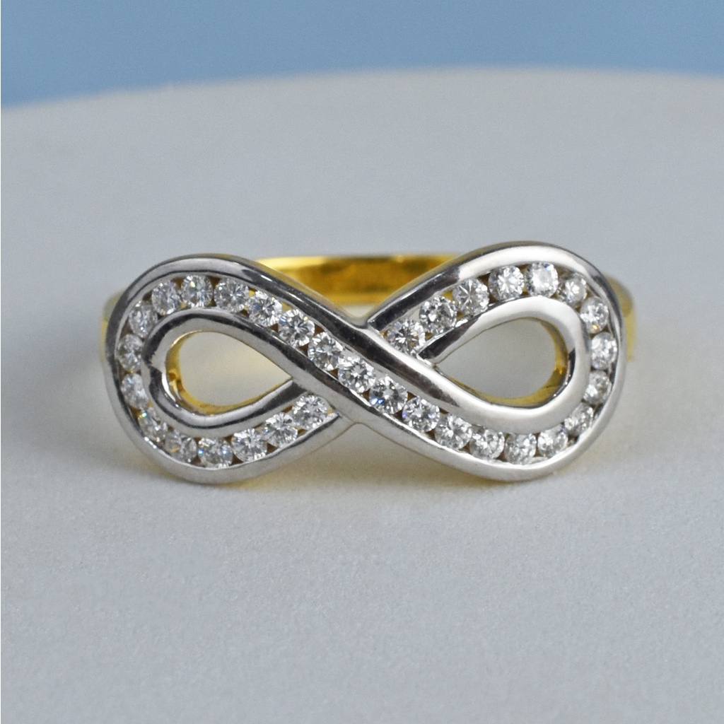 แหวนเพชรอินฟินิตี้ ความหมายดี ทอง9K เพชรเหลี่ยมเบลเยี่ยม