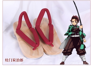 Demon Slayer Geta Kimetsu no Yaiba Nezuko Cosplay Costume รองเท้า รองเท้าแตะ Tanjirou Shinobu Kochou Zenitsu Japanese รอ