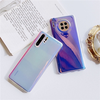 Gradient laser Vivo Y72 5G Y31 2021 V20Pro V9 V15 Pro V11i V11 S1 X50 Y12S Y20 Y50 Y30 Y19 Y17 Y15 2020 Y12 Y11 Y55 X21 เคสมือถือ Soft TPU Case เคสโทรศัพท์ ไล่ระดับสี เปลือกสีม่วงใส